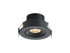 DX200447  Blair A, 3W, 700mA, Black Adj. Recessed Downlight, Cut Out 45mm, 15° Tilt, lm, 25° Deg, 3000K, IP20, DRIVER NOT INC., 5yrs Warranty